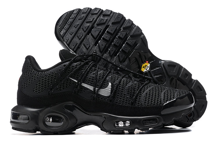NIKE AIR MAX PLUS TN UTILITY TRIPLE BLACK WHITE LOGO